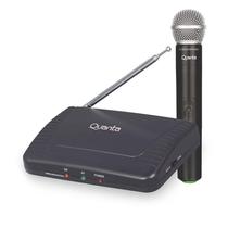 Microfone Quanta QTMWU105 - Sem Fio - Bivolt - Preto