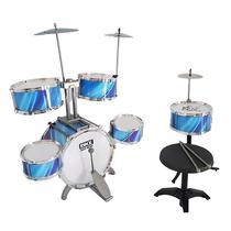 Bateria Rock Jazz Drum M6310 - Infantil - Luzes LED - Azul
