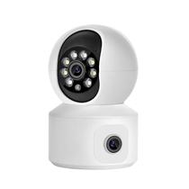 Mini Camera de Seguranca Inteligente Mannatech SWD1356 Indoor 360O Smart Wifi / Dual Lens / 4MP / Microfone / Alarma / Deteccao Humana / Visao Noturna / App Icsee - Branco