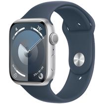 Apple Watch Series 9 45 MM/M/L MR9E3LL A2980 GPS - Silver Aluminum/Storm Blue Sport