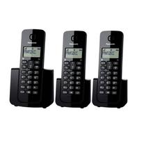 Telefone Sem Fio Panasonic KX-TGB113LAB - 3 Bases - com Bina - Bivolt - Preto