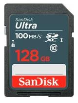 Cartão de Memória SD Sandisk 128GB Ultra SDXC Uhs-I 100MB/s