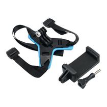 Suporte para Capacete 4LIFE Helmet Chin Strap Kit For Action Camera FL602 para Camera de Acao Gopro / Smartphone - Preto