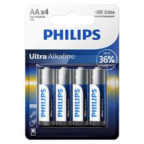 Pilha Alcalina AA Philips Ultra Alkaline LR6E4B/97 1.5V - 4 Unidades