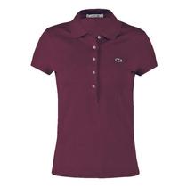 Camiseta Lacoste Polo Feminina PF6762-F8J 42 - Vermelho Vinho