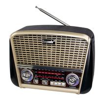 Radio Portatil Ecopower EP-F93B - AM/FM - USB/SD - Bluetooth - Preto e Dourado