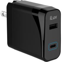 Carregador de Parede Iluv 30W PD 2 Portas USB/USB-C - Preto IAD530PDULBK