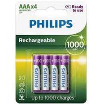 Pilhas Recarregavel Philips AAA 1000MAH c/4