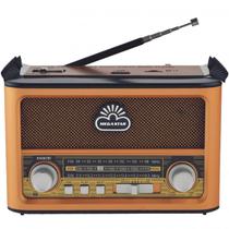 Radio Portatil Mega Star RX087BT AM/FM Bluetooth - Dourado/Wood