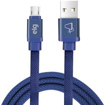 Cabo Elg CNV510BE - USB/Micro USB - 1 Metro - Canvas - Azul