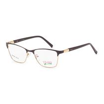 Armacao para Oculos de Grau Visard B2425Z C2 Tam. 52-18-135MM - Marrom e Dourado