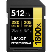 Cartao SD 512GB Lexar Professional 1800X/280MBS 4K