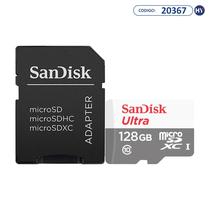 Cartao de Memoria Micro SD de 128GB Sandisk Ultra SDSQUNR-128G-GN3MA - Branco/Cinza