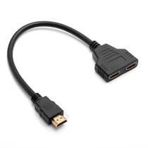 Cabo Adaptador HDMI / HDMI 2 30CM Multi Telas Divisor e Duplicador S2298 - Preto