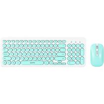 Kit Teclado + Mouse Sem Fio Quanta QTKTM20 - Turquesa/Branco (Espanhol)