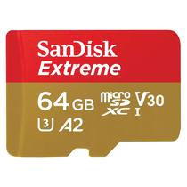 Cartao de Memoria Sandisk Extreme Micro SD U3 64GB 170MBS 2X1 - (SDSQXAH-064G-GN6MA)