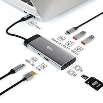 Hub Adaptador Multiporta 4LIFE FL7A USB-C / 7 Em 1 / USB-C PD 100W / USB 3.0 / USB 2.0 / HDMI / USB-C 2.0 / SD / TF - Cinza