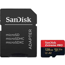 Cartão de Memória Micro SD Sandisk Extreme Pro 200-90 MB/s U3 com Adaptador de 128 GB