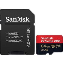 Cartão de Memória Micro SD Sandisk Extreme Pro 200-90 MB/s U3 com Adaptador de 64 GB