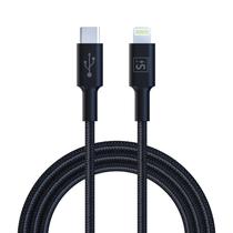 Cabo de Nylon USB-C para Lightning Si Charge SI-CLN181 1M 18W - Preto