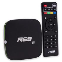 Receptor Digital TV Box Smart R69 8K Ultra HD / 5G Wifi / 16GB Ram / 128 GB / 6D / Android 9 - Preto