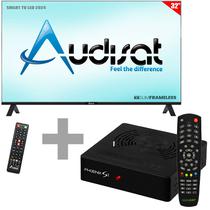 Smart TV LED 32" Audisat AD-32 (2024) HD Android TV Wi-Fi com Conversor Digital + Receptor Fta Tocomsat Phoenix S2