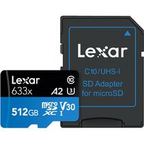 Cartão de Memória Micro SD Lexar Professional 633X 100-70 MB/s C10 U3 512 GB (LSDMI512BBNL633A)