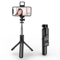 Bastao de Selfie 4LIFE Versaflex Colletion TriPod With Selfie LED Ring FL188B / 71CM / Control Wireless / com LED Recarregavel para Camera de Acao Gopro / Smartphone - Preto