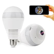 Camera de Seguranca Panoramica Lampada Inteligente Smart V380 Pro VR Cam (BY-VR330S) / Wifi / 360 / Microfone / Memoria 64GB / 2MP - Branco