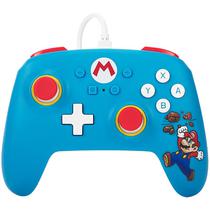 Controle Powera Super Mario Brick Breaker Mario para Nintendo Switch - Azul/Branco