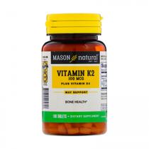Vitamina K2 100MCG Plus D3 100 Capsulas Mason Natural