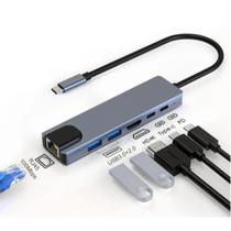 Adaptador USB-C 6 En 1 (RJ45, USB 3.0 X2, HDMI, USB-C X2)