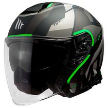 Capacete MT Helmets Thunder 3 SV Jet Bow A6 - Aberto - Tamanho XL - com Oculos Interno - Matt Green