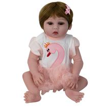 Boneca Baby Reborn V-024 - 48CM - Silicone - Vestido Desenho Pato