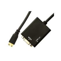 Cabo Adaptador Mini HDMI para VGA com Audio - Preto