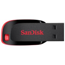 Pendrive Sandisk Cruzer Blade SDCZ50-128G-B35 de 128GB USB - Preto/Vermelho