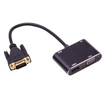 Adaptador VGA-HDMI+VGA HDTV com Audio - Preto