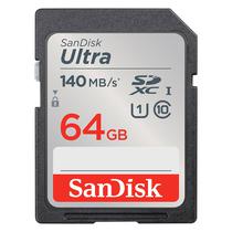 Cartao de Memoria SD Sandisk Ultra 64GB 140MBS C10 - SDSDUNB-064G-GN6IN