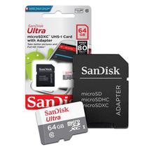 Cartao de Memoria Micro 64GB Sandisk Ultra C10 100MB com Adap