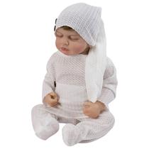 Boneca Baby Reborn V-012 - 48CM - Silicone - Roupa Branca