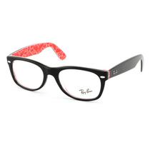 Oculos Ray Ban Unissex RX5184 2479 54 - Preto/Vermelho