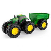 Trator Ertl Tomy - John Deere Monster Treads Tractor With Wagon (47353)