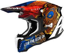 Capacete para Moto Airoh Twist 2.0 Tiki Glos - Tamanho XL (61-62) - Azul/ Marrom