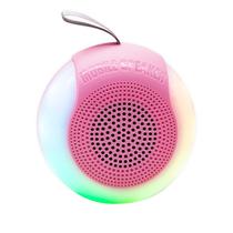 Caixa de Som / Speaker Mobile Light Modes MS-2234BT com Bluetooth / FM Radio / USB / LED Color Full / Recarregavel - Rosa