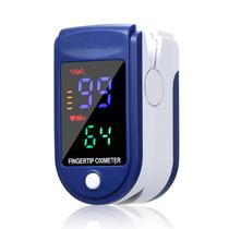 Medidor Oximetro Digital Portatil Fingertip Q008 LK87 de Dedo A Pilha (Nao Incluida) - Branco/Azul