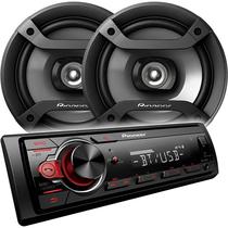 Kit Car Audio Pioneer MXT-S216BT Bluetooth + Alto Falante TS-F1634R 6.5"