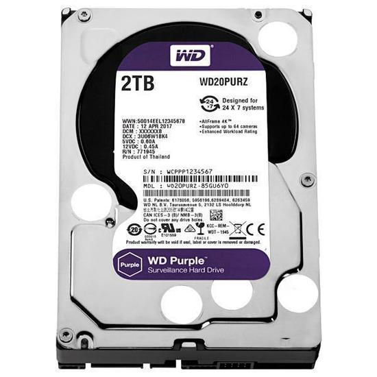 HD SATA3 2TB WD WD20PURZ Purple 5400 s/Garantia