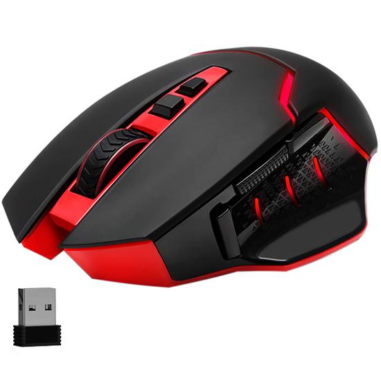 Mouse Sem Fio Redragon Mirage M690 USB Ate 4.800 Dpi com Red Backlight - Preto