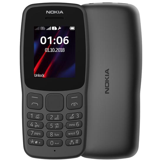 Celular Nokia 106 TA-1190 Tela 1.77" / Single Sim - Preto / Cinza