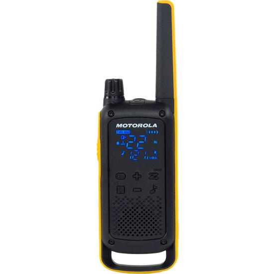 Ant_Walkie Talkie Motorola T470 - 56 KM - 18 Canais - Preto e Amarelo